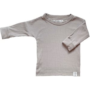 T-SHIRT MANCHES LONGUES BAMBOU TAUPE(031) 0-12M